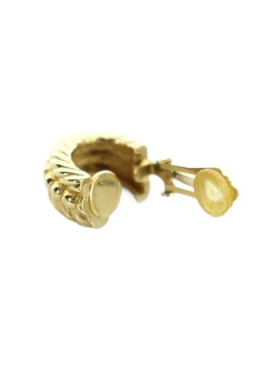 Dior Earrings Logo Clip Type Gold - Picture 4 of 5